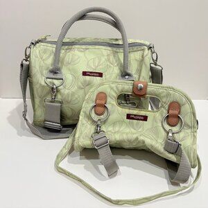 Po Campo Bike Bag Set - Trunk & Handlebar - Botanical Print - Green